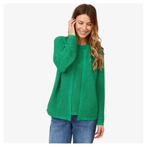 By Stacy London Womens Basket Weave Cardigan With Lurex Size Large Kelly Green